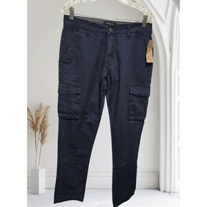 NWT ADAM LEVINE Mens Slim Fit Navy Blue Cargo Pants 30X32